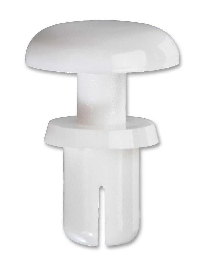 TR Fastenings TRSR 5105 W Snap Rivet White Nylon 6 5.2 mm Mount 7.5 - 8.5 Grip 2.2 Depth 9 Ext Diameter