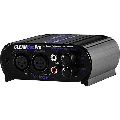 ART CLEANBOX Bi-Directional Level Matching Stereo Converter Box - XLR and RCA I/O Connectors