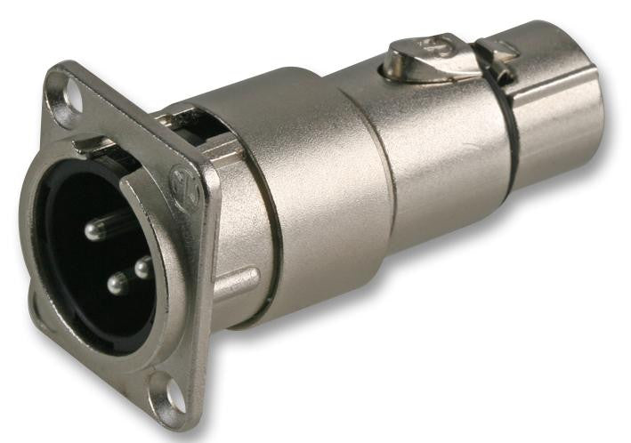 NEUTRIK NA3MDF XLR Audio Adaptor, D Shape Series, XLR Plug, XLR Receptacle