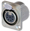 NEUTRIK NC7FD-LX XLR Audio Connector, 7 Contacts, Socket, Panel Mount, Silver Plated Contacts, Metal Body
