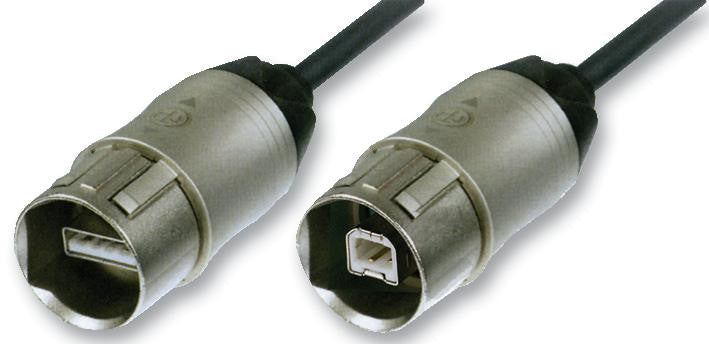 NEUTRIK NKUSB-3 USB Cable Assembly, USB Type A Plug, USB Type B Plug, USB 2.0, 9.84 ft, 3 m