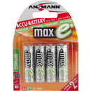 Ansmann 5035442 MAX-E+ AA 2500mAh Rechargeable NiMH Batteries (4-Pack)