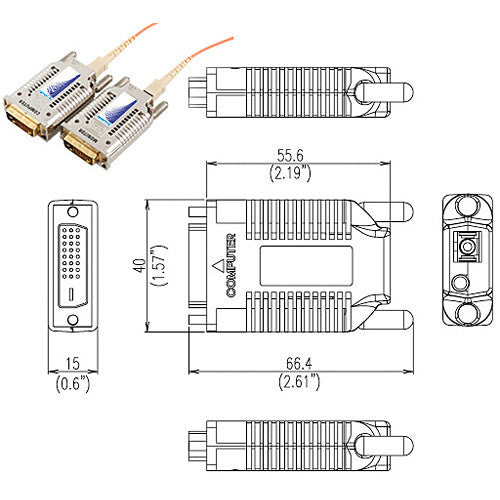 Apantac DVI-XX-SC - Single Link DVI-D Extender (Tx and Rx Without Fiber)