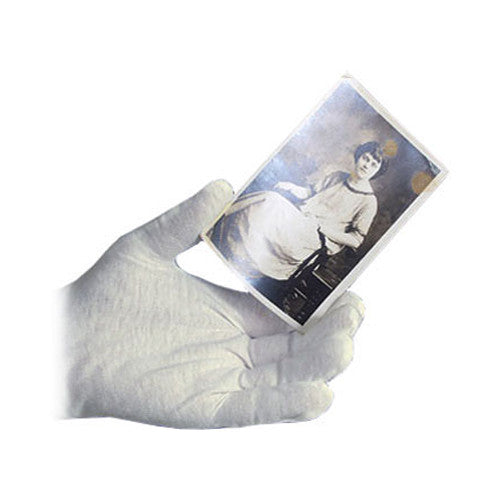 Archival Methods Medium-Weight Bleached Cotton Inspection Gloves (Small, 12-Pack)