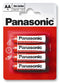 PANASONIC ELECTRONIC COMPONENTS R6REL/4BP AA Red Zinc Chloride Batteries (4 Pack)