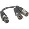 Bescor 4-Pin XLR Female to 2 4-Pin XLR Male Y-Cable - 6"