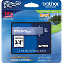 Brother TZe145 Laminated Tape for P-Touch Labelers (White on Clear, 0.7" x 26.2')
