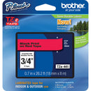 Brother TZe441 Laminated Tape for P-Touch Labelers (Black on Red, 0.7" x 26.2')