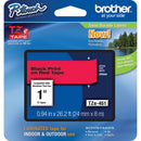 Brother TZe451 Laminated Tape for P-Touch Labelers (Black on Red, 0.94" x 26.2')