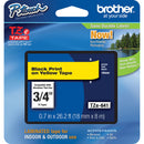Brother TZe641 Laminated Tape for P-Touch Labelers (Black on Yellow, 0.7" x 26.2')