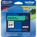 Brother TZe741 Laminated Tape for P-Touch Labelers (Black on Green, 0.7" x 26.2')