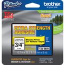 Brother TZeS641 Tape with Extra-Strength Adhesive for P-Touch Labelers (Black on Yellow, 0.7" x 26.2')