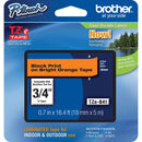 Brother TZeB41 Laminated Tape for P-Touch Labelers (Black on Fluorescent Orange, 0.7" x 16.4')