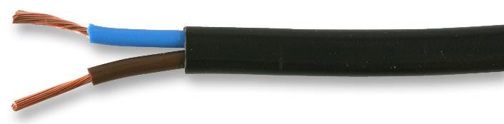 PRO POWER 2192Y-0.5MMBLK Multicore Unscreened Cable, Flexible, Oval, Per M, Black, 2 Core, 0.5 mm&sup2;