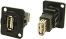 CLIFF ELECTRONIC COMPONENTS CP30208NMB USB Adaptor, USB Type A Receptacle, USB Type A Receptacle, USB 2.0, FT Series