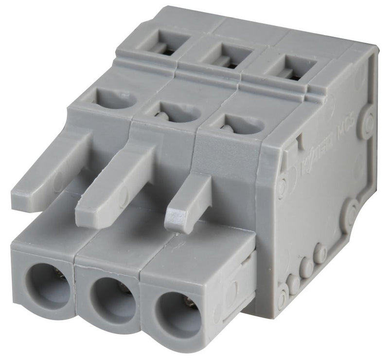WAGO 231-103/026-000 Pluggable Terminal Socket Connector with CAGE CLAMP Actuation, 3 way, 5mm pitch, Grey