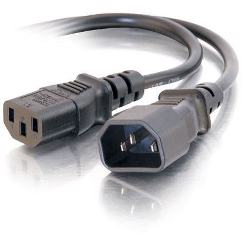 C2G 18 AWG Computer Power Extension Cord IEC C13 to IEC C14 (3')