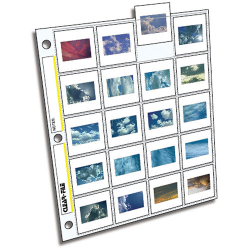 ClearFile Archival-Plus Slide Page, 35mm (2x2"), Holds 20 Slides, Top-Load, Clear Back - 25 Pack