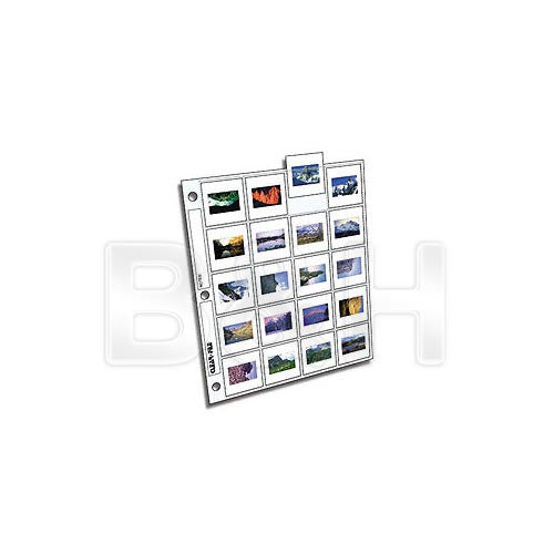 ClearFile Archival-Plus Slide Page, 35mm (2x2"), Holds 20 Slides, Top-Load, Clear Back - 100 Pack