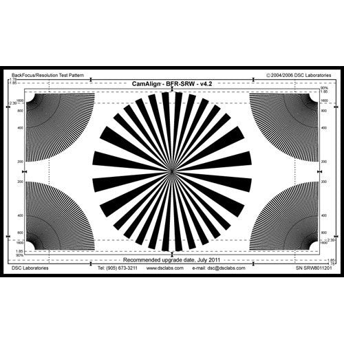 DSC Labs Backfocus Senior Focus Pattern Chart with Resolution
