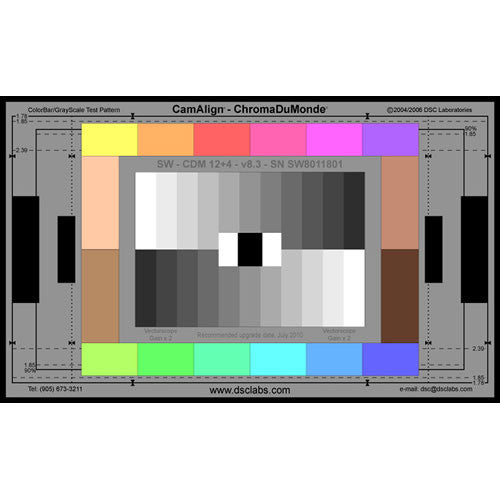 DSC Labs ChromaDuMonde 12+4 Standard CamAlign Chip Chart with Resolution