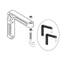 Da-Lite 98035 #6 Wall Mount Brackets (Extends 6", Pair, Black)