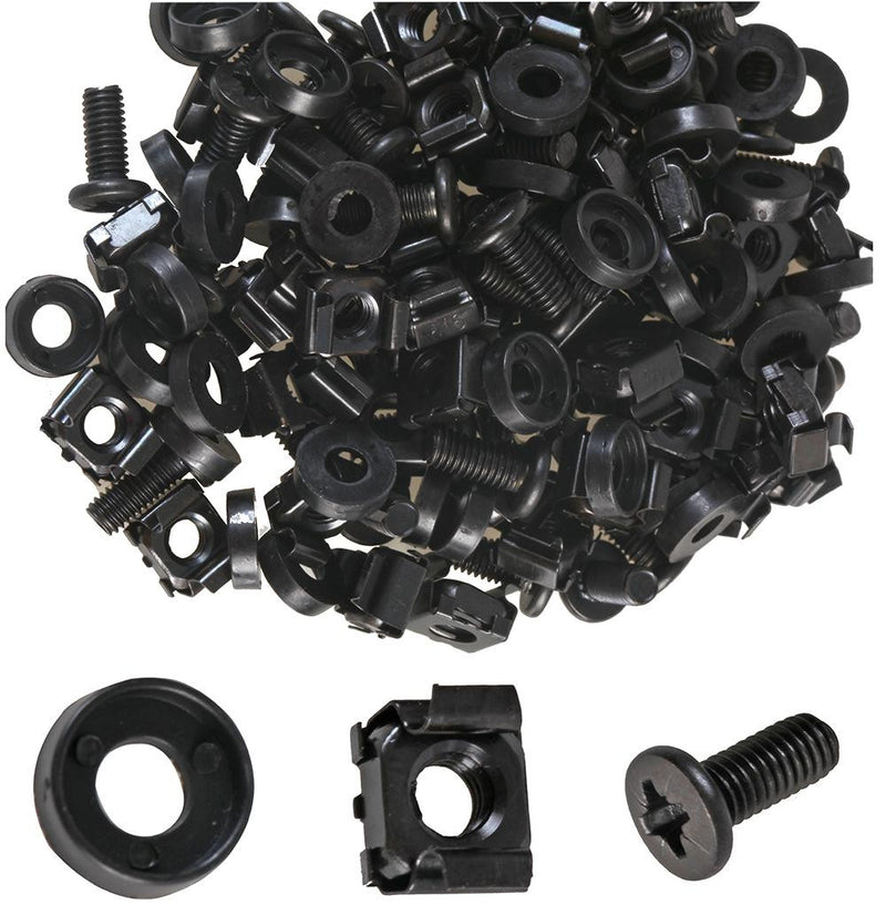 TUK CAGENUT50BK Hardware, Black M6 Cage Nut Pack of 50, Cage Nut Set, M6, 19" Rack Cabinets