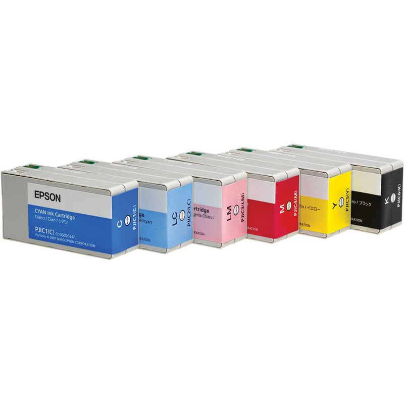 Epson PJIC-SET Set of 6 Color Ink Cartridges for the PP-100 Discproducer Auto Printer (Cyan, Light Cyan, Magenta, Light Magenta, Yellow and Black)
