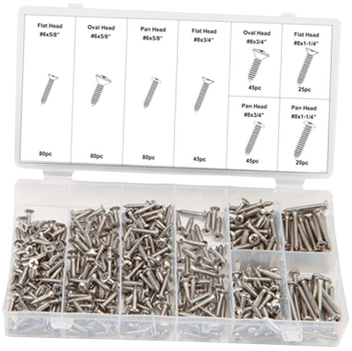 DURATOOL D01886 COUNTERSUNK SCREW ASSORTMENT, SS, 420PCS