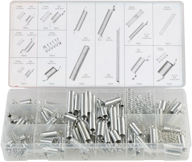 DURATOOL D01893 Spring Set, Compressed & Extending, Assorted, 200 Pieces