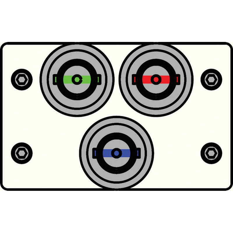 FSR IPS-V130D-WHT BNC (R/G/B) to BNC Bulkhead Insert Plate (White)