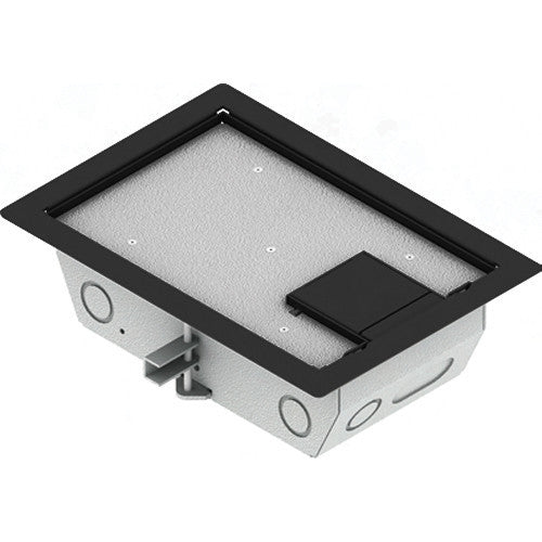 FSR RFL3-D1G-BLK Carpet Trim Cover- Single Door- 3.25" Deep Floor Box (Black)
