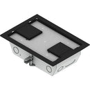 FSR RFL3-Q1G-BLKDD Carpet Trim Cover- Dual Door- 3.25" Deep Floor Box (Black)