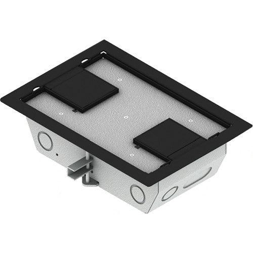 FSR RFL3-Q1G-BLKDD Carpet Trim Cover- Dual Door- 3.25" Deep Floor Box (Black)