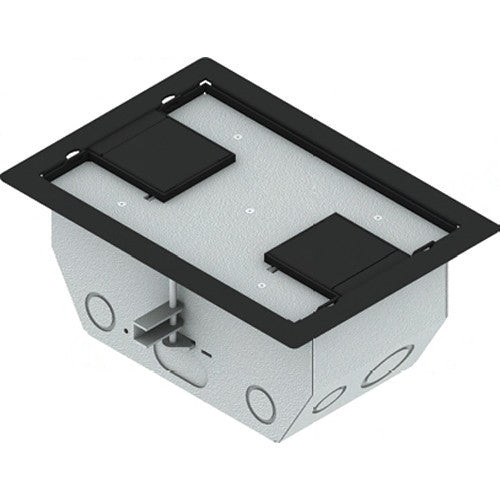 FSR RFL4.5-D2G-BLKDD Carpet Trim Cover- Dual Door- 4.69" Deep Floor Box (Black)