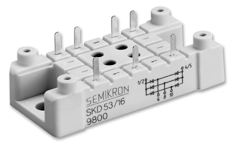 SEMIKRON SKD 83/16 Bridge Rectifier Diode, Three, 1.6 kV, 83 A, Module, 1.45 V, 7 Pins