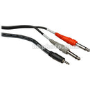 Hosa Technology Stereo Mini (3.5mm) Male to 2 Mono 1/4" Male Insert Y-Cable - 3'