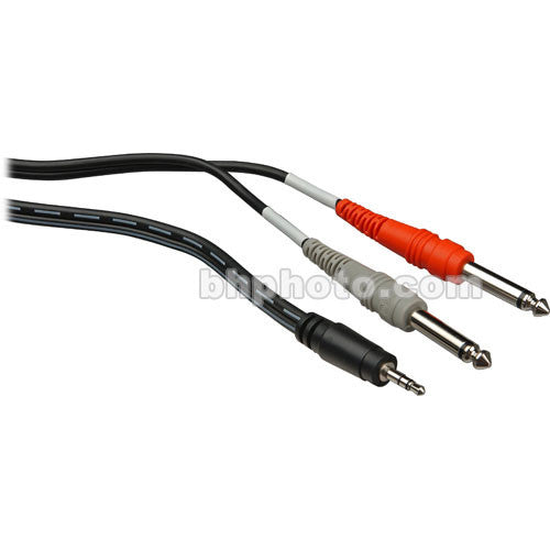 Hosa Technology Stereo Mini (3.5mm) Male to 2 Mono 1/4" Male Insert Y-Cable - 3'