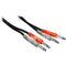 Hosa Technology Two 1/4" Phone Male to Two 1/4" Phone Male Unbalanced Cable (Molded Plugs) - 3.3'