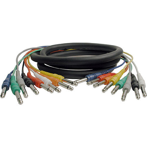 Hosa Technology CPP801 8-Channel Male 1/4" Phone to Male 1/4" Phone Snake Cable - 3.3' (1 m)