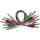 Hosa Technology 1/4" Phone Male to 1/4" Phone Male Patchbay Cables - 3' (Set of 8)