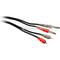 Hosa Technology Two 1/4" Phone Male to Two RCA Male Unbalanced Cable (Molded Plugs) - 13.2'
