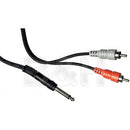 Hosa Technology Mono 1/4" Phone Male to 2 RCA Male Y-Cable - 6.6'