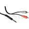 Hosa Technology Mono 1/4" Phone Male to 2 RCA Male Y-Cable - 6.6'