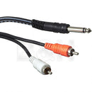 Hosa Technology Mono 1/4" Phone Male to 2 RCA Male Y-Cable - 9.9'