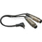Hosa Technology Stereo Mini Angled Male to Two 3-Pin XLR Female Y-Cable - 1'