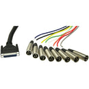 Hosa Technology DTM803 Male DB-25 to 8-Channel Male 3-Pin XLR Snake Cable - 9.9' (3 m)