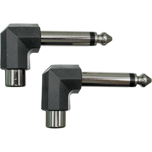 Hosa Technology GPR123 Male 1/4" Phone to Female RCA Angled Adapter- 2 Pieces