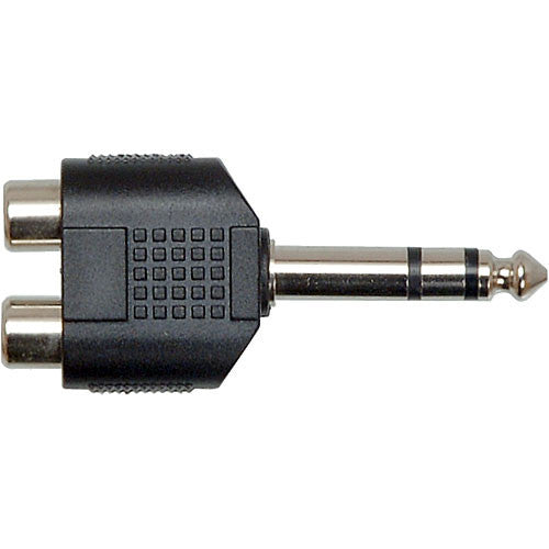 Hosa Technology GPR-484 Splitter/Combiner Adapter with Dual RCA Female and Single TRS 1/4" Phone Male Connections