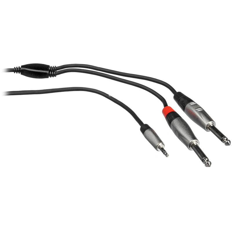 Hosa Technology REAN 3.5mm TRS to Dual 1/4" TS Pro Stereo Breakout Cable - 10'